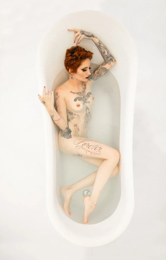 sexy body bear claw bathtub boudoir tattoos body 